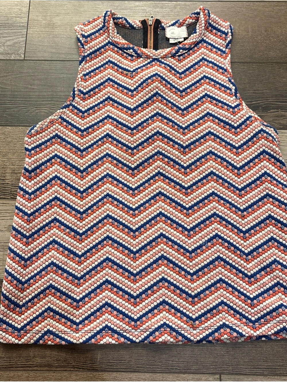 Anthropologie Postmark Small Chevron Pom Pom Tank
